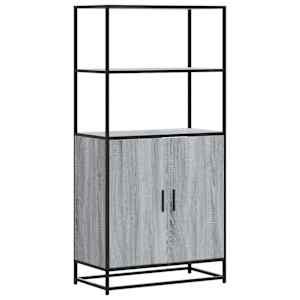 Skříň highboard šedá sonoma 68x35x139cm kompozitní dřevo a kov - obrázek 2