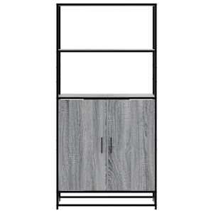 Skříň highboard šedá sonoma 68x35x139cm kompozitní dřevo a kov - obrázek 4