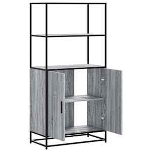 Skříň highboard šedá sonoma 68x35x139cm kompozitní dřevo a kov - obrázek 7