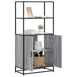 Skříň highboard šedá sonoma 68x35x139cm kompozitní dřevo a kov - obrázek 1
