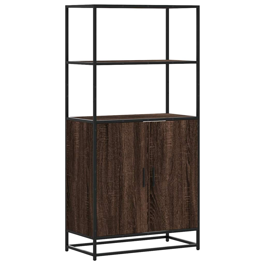 vidaXL Skříň highboard hnědý dub 68x35x139cm kompozitní dřevo a kov