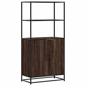 Skříň highboard hnědý dub 68x35x139cm kompozitní dřevo a kov - obrázek 2