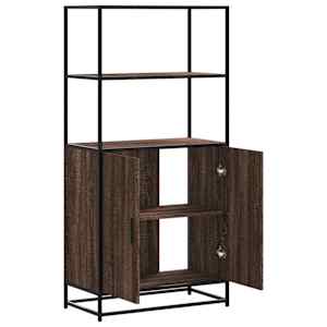 Skříň highboard hnědý dub 68x35x139cm kompozitní dřevo a kov - obrázek 7