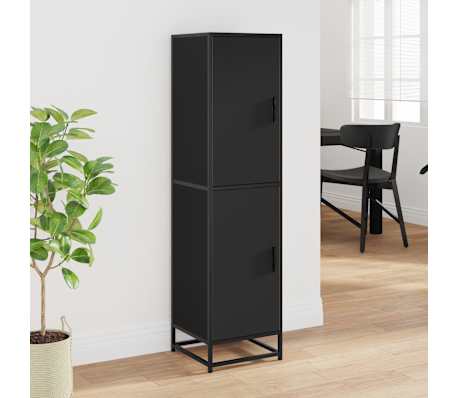 vidaXL Highboard Black 35,5x35x139 cm Mediena ir metalas
