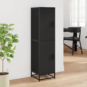 vidaXL Highboard Black 35,5x35x139 cm Mediena ir metalas