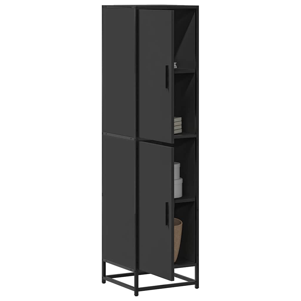 vidaXL Dulapuru negru 35,5x35x139 cm lemn și metal prelucrat