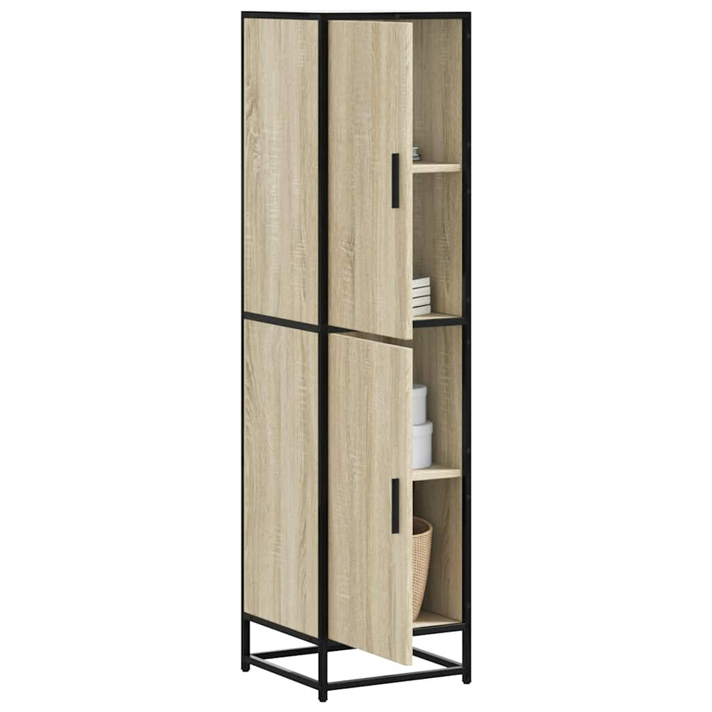 Highboard Sonoma-Eiche 35,5x35x139 cm Holzwerkstoff Metall