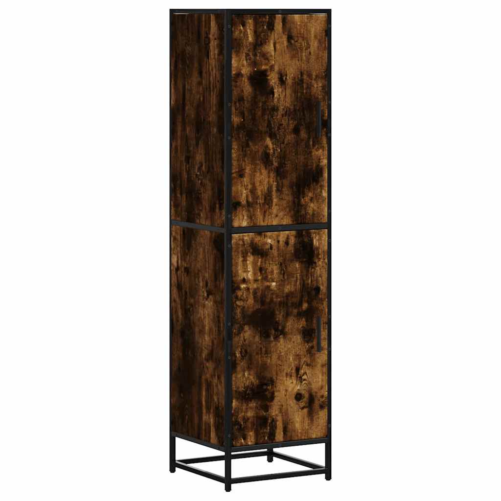 vidaXL Skříň highboard kouřový dub 35,5x35x139 cm kompozit a kov