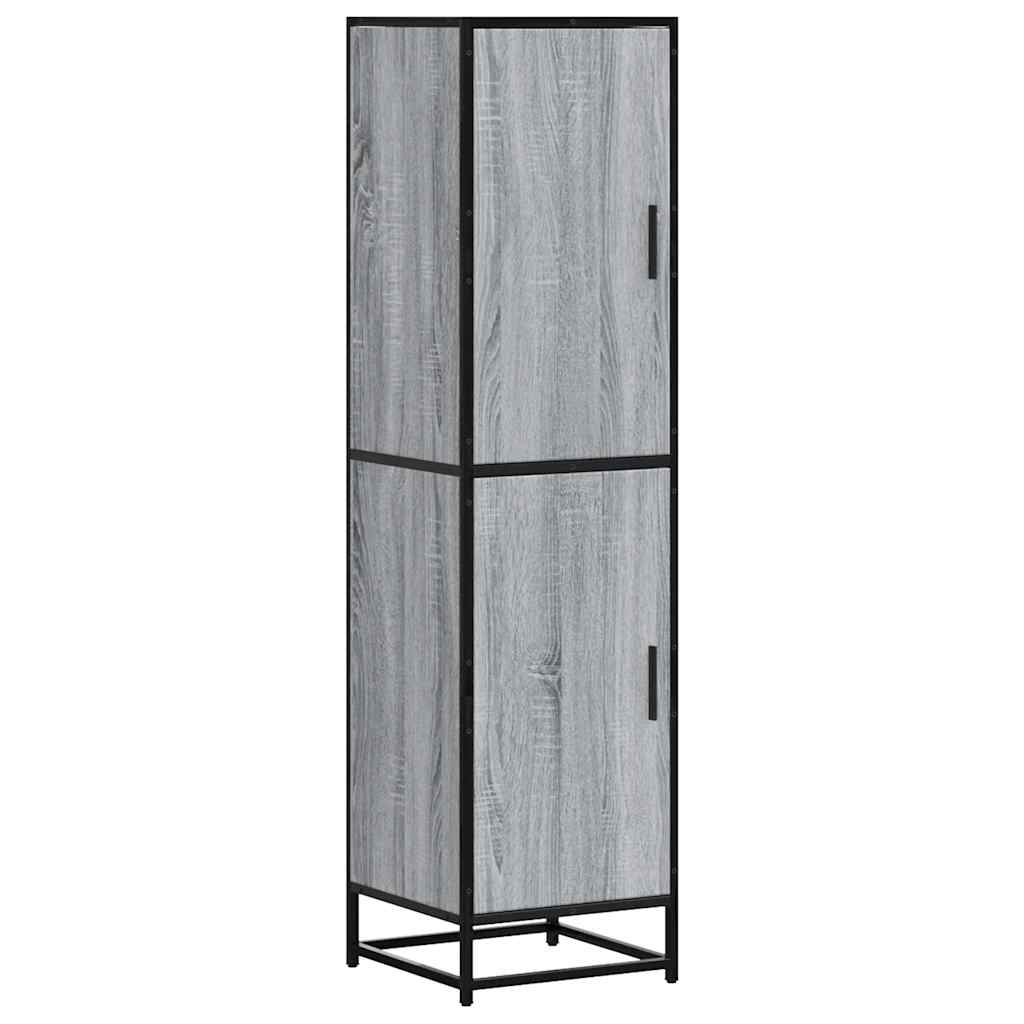 vidaXL Skříň highboard šedá sonoma 35,5x35x139 cm kompozit a kov