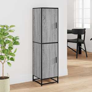 Skříň highboard šedá sonoma 35,5x35x139 cm kompozit a kov - obrázek 3