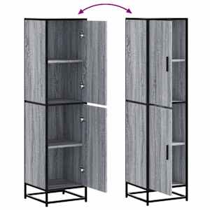 Skříň highboard šedá sonoma 35,5x35x139 cm kompozit a kov - obrázek 8