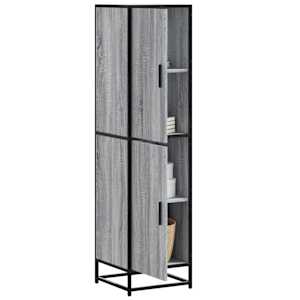 Visoka omara siva sonoma 35,5x35x139 cm inž. les in kovina