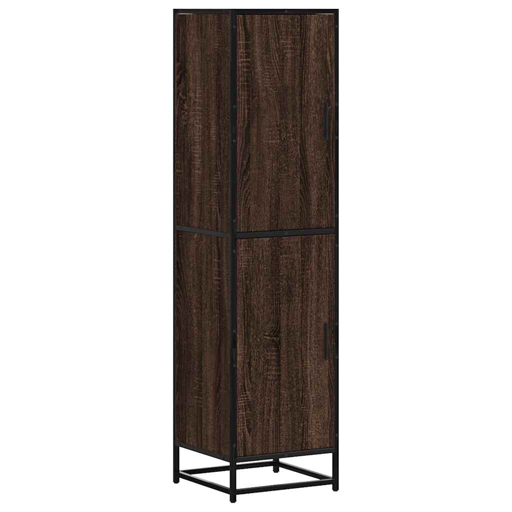 vidaXL Skříň highboard hnědý dub 35,5x35x139 cm kompozit a kov