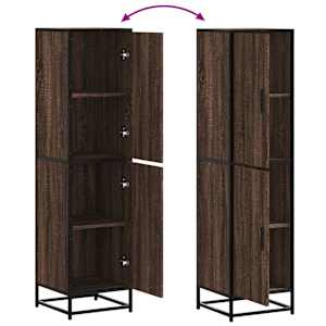 Skříň highboard hnědý dub 35,5x35x139 cm kompozit a kov - obrázek 8