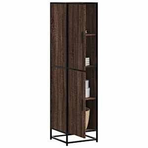 Skříň highboard hnědý dub 35,5x35x139 cm kompozit a kov - obrázek 1