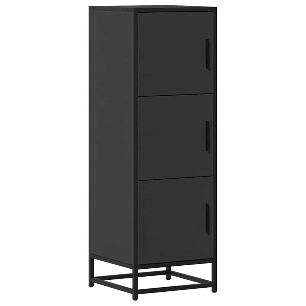 vidaXL Skříň highboard černá 35,5x35x106,5 cm kompozitní dřevo a kov