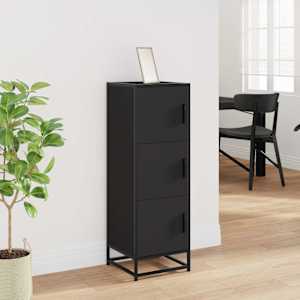 Skříň highboard černá 35,5x35x106,5 cm kompozitní dřevo a kov - obrázek 3
