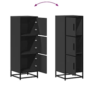 Skříň highboard černá 35,5x35x106,5 cm kompozitní dřevo a kov - obrázek 7