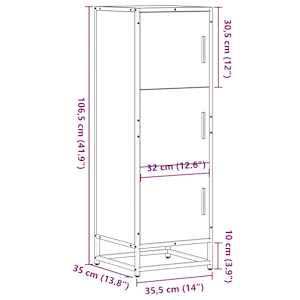 Skříň highboard černá 35,5x35x106,5 cm kompozitní dřevo a kov - obrázek 11