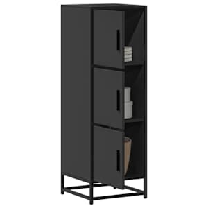 Skříň highboard černá 35,5x35x106,5 cm kompozitní dřevo a kov - obrázek 1