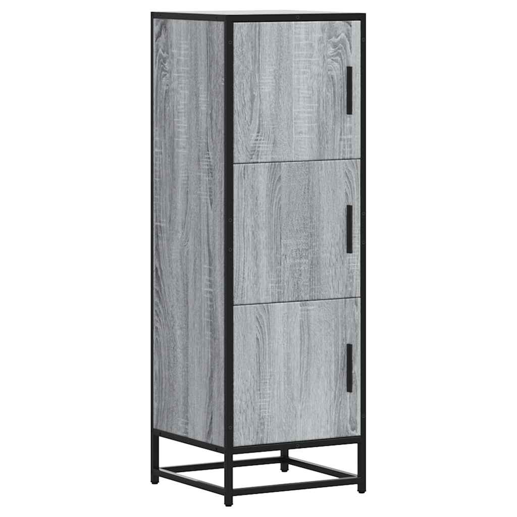 vidaXL Skříň highboard šedá sonoma 35,5x35x106,5 cm kompozit a kov