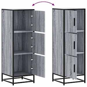 Skříň highboard šedá sonoma 35,5x35x106,5 cm kompozit a kov - obrázek 7