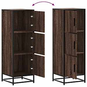 Skříň highboard hnědý dub 35,5x35x106,5 cm kompozit a kov - obrázek 7