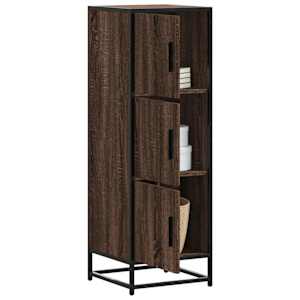 Skříň highboard hnědý dub 35,5x35x106,5 cm kompozit a kov - obrázek 1