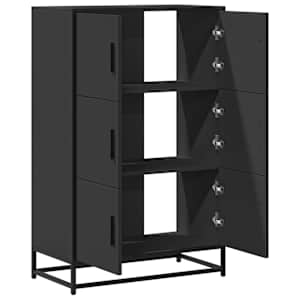 Skříň highboard černá 68x35x106,5 cm kompozit a kov - obrázek 7