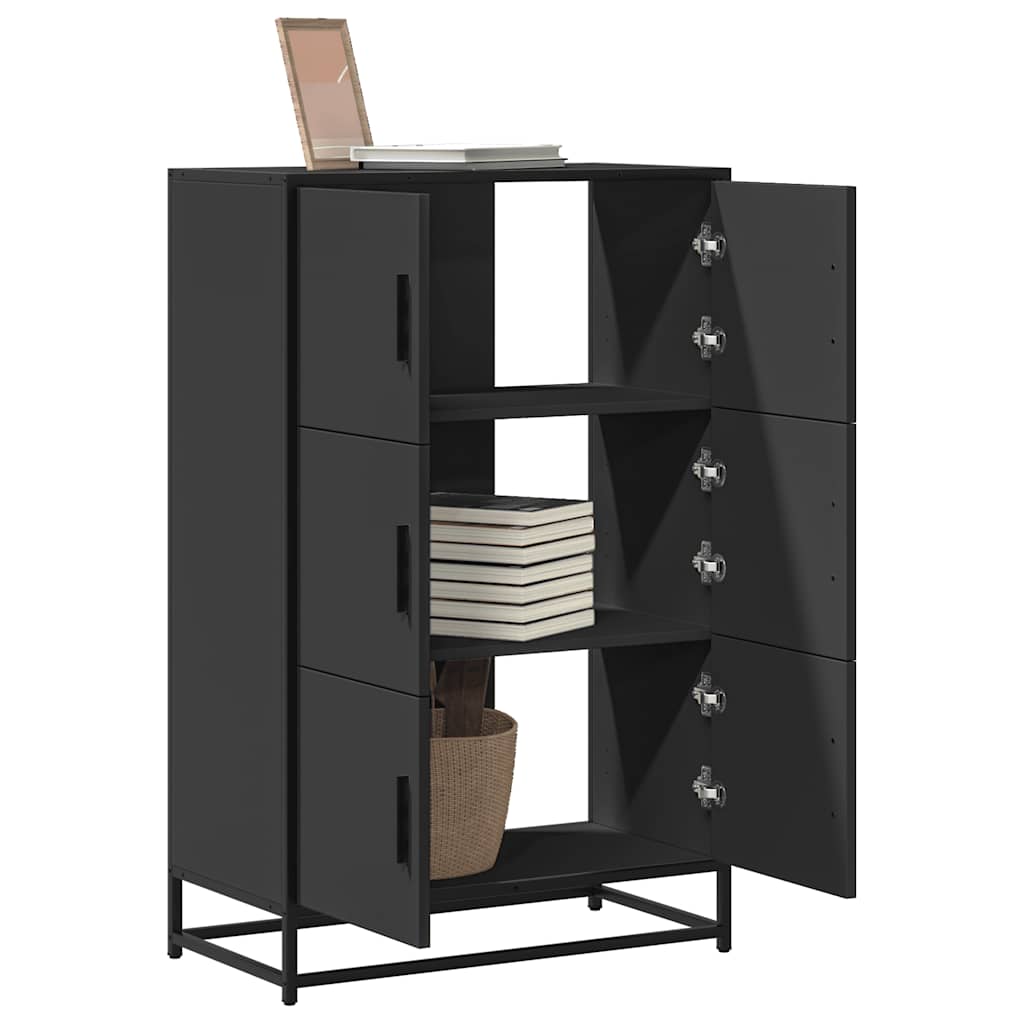 vidaXL Highboard Schwarz 68x35x106,5 cm Holzwerkstoff und Metall