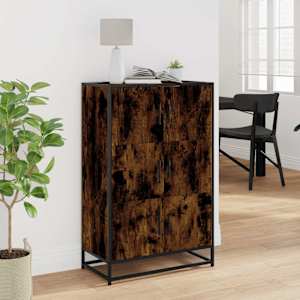 Skříň highboard kouřový dub 68x35x106,5 cm kompozit a kov - obrázek 3