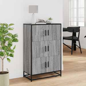Skříň highboard šedá sonoma 68x35x106,5 cm kompozit a kov - obrázek 3