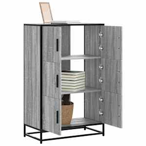 Skříň highboard šedá sonoma 68x35x106,5 cm kompozit a kov - obrázek 1