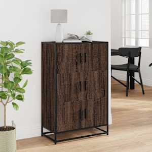Skříň highboard hnědý dub 68x35x106,5 cm kompozit a kov - obrázek 3