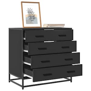 Komoda se zásuvkami černá 70x41x70 cm kompozitní dřevo - obrázek 1