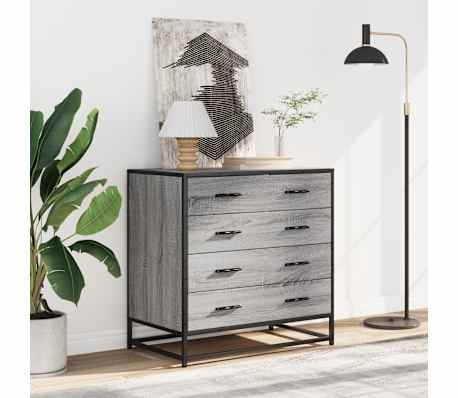 vidaXL Ladekast 70x41x70 cm bewerkt hout grijs sonoma eikenkleurig