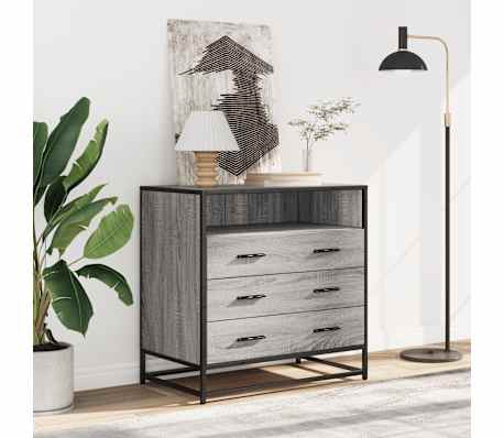 vidaXL Ladekast 70x41x70 cm bewerkt hout grijs sonoma eikenkleurig