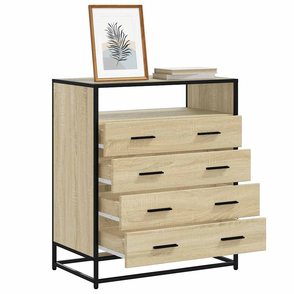 vidaXL Schubladenschrank Sonoma-Eiche 70x41x83,5 cm Holzwerkstoff