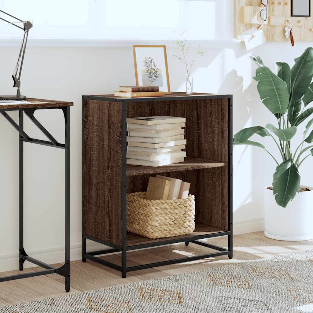 vidaXL Boekenkast 60x35x76 cm bewerkt hout bruin eikenkleur afbeelding