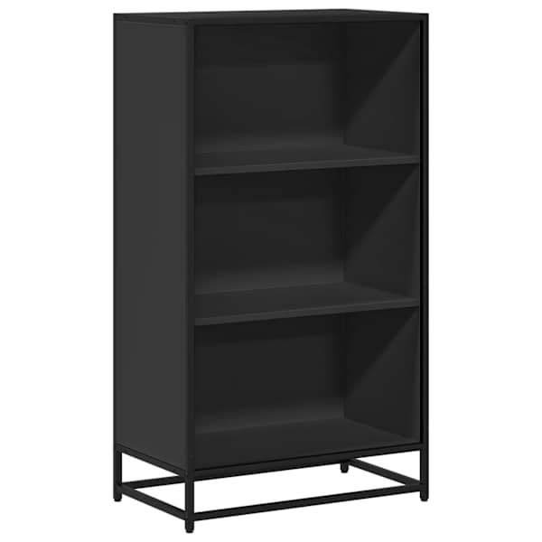 vidaXL raamatukapp Must 60x35x107,5 cm Engineered Wood
