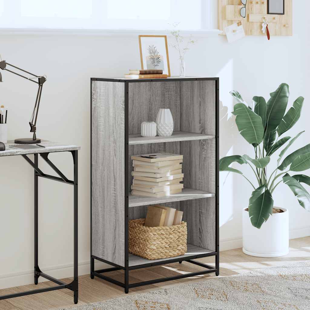 vidaXL szürke sonoma színű szerelt fa könyvszekrény 60x35x107,5 cm
