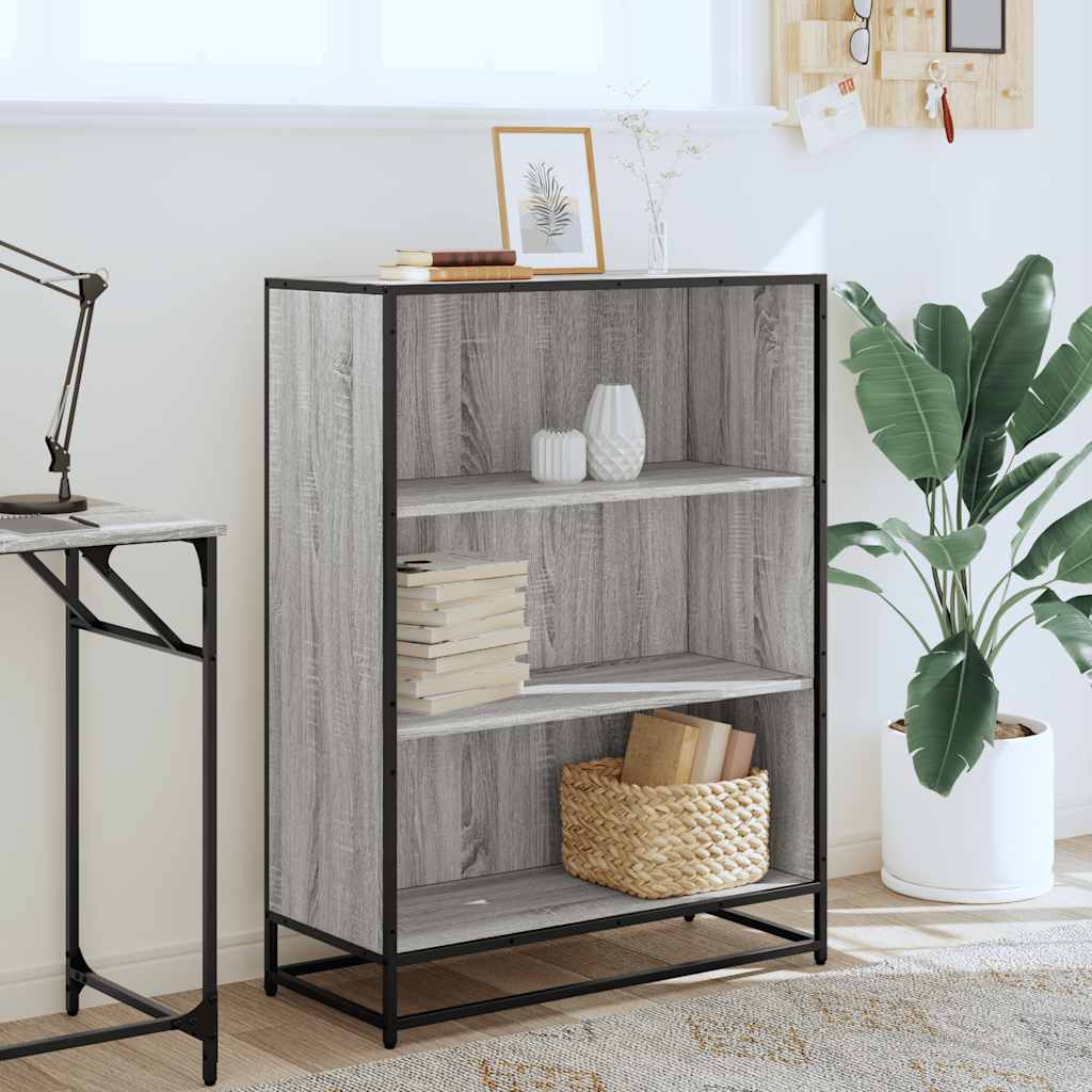 vidaXL Boekenkast 80,5x35x107,5cm bewerkt hout grijs sonoma eikenkleur afbeelding