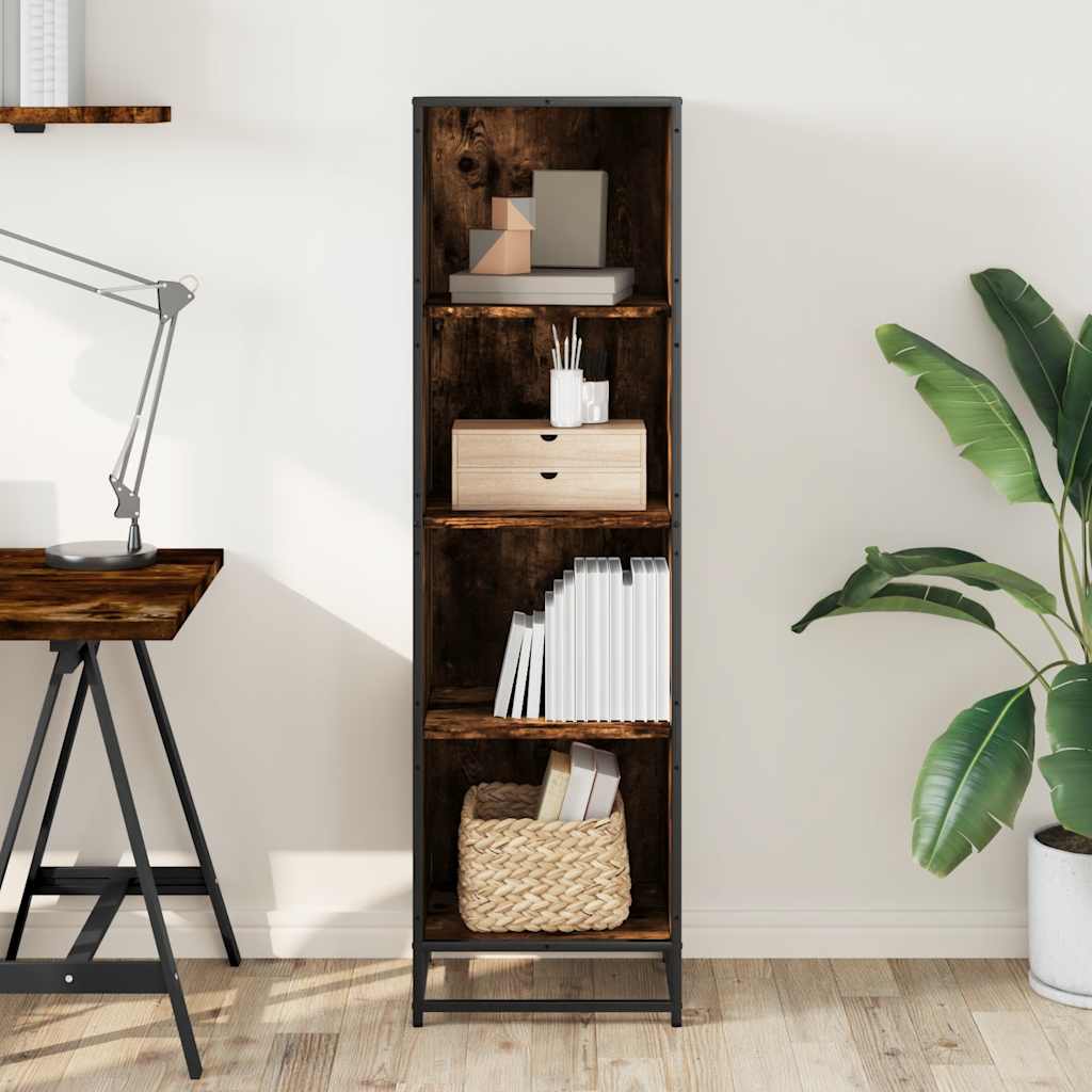 vidaXL Boekenkast 40x35x139 cm bewerkt hout gerookt eikenkleurig afbeelding