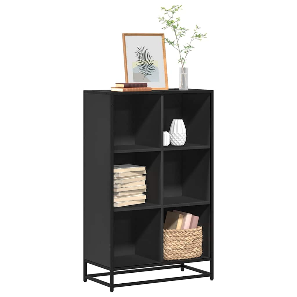 vidaXL Bibliotecă, negru, 65,5x33x107,5 cm, lemn prelucrat