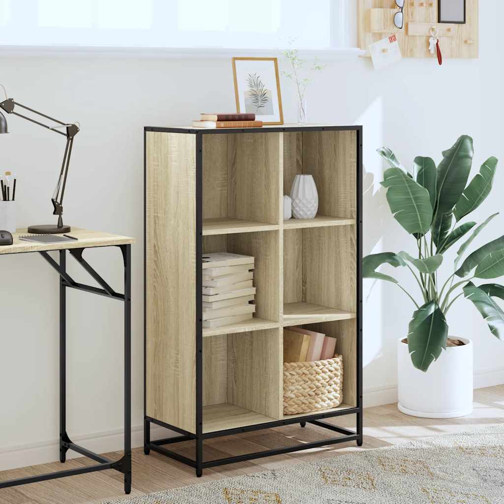 vidaXL Boekenkast 65,5x33x107,5 cm bewerkt hout sonoma eikenkleurig afbeelding