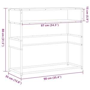 Konzolový stolek černý 90x35x80 cm kompozitní dřevo - obrázek 9