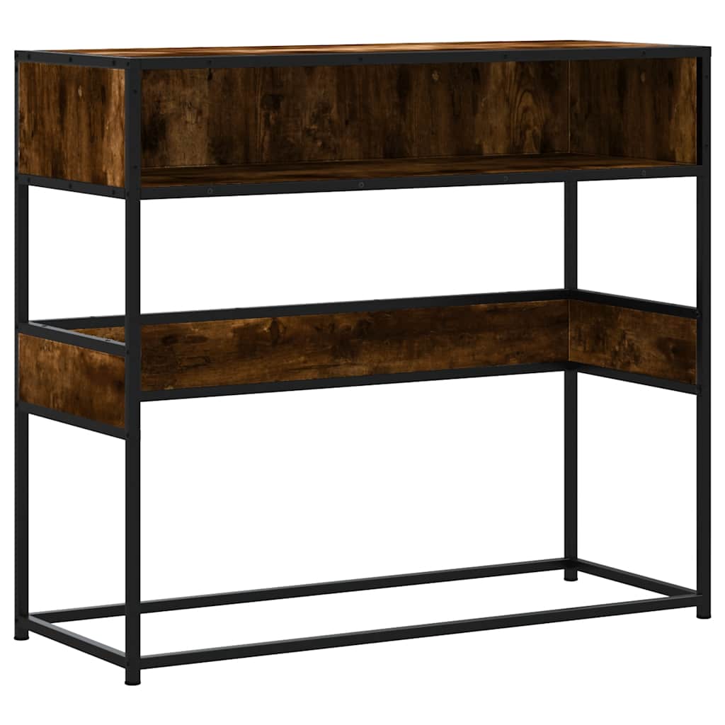 vidaXL Konzolový stolek kouřový dub 90x35x80 cm kompozitní dřevo