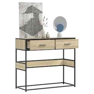 Konzolový stolek dub sonoma 90x35x80 cm kompozitní dřevo - obrázek 1