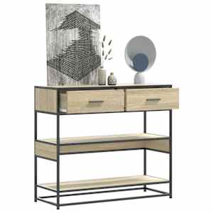 Konzolový stolek dub sonoma 90x35x80 cm kompozitní dřevo - obrázek 1