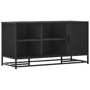 Lavice s botníkem černá 100x40x53,5 cm kompozit a kovu - obrázek 2
